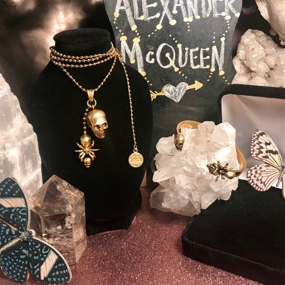 Alexander McQueen Jewelry - 🖤AMQ🌟Signed-Gold Skull & Spider Set